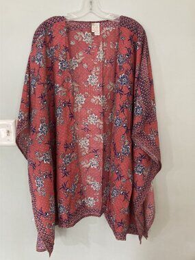 Floral Boho Kimono Cardigan By Japna One Size 100% Viscose Made In India
